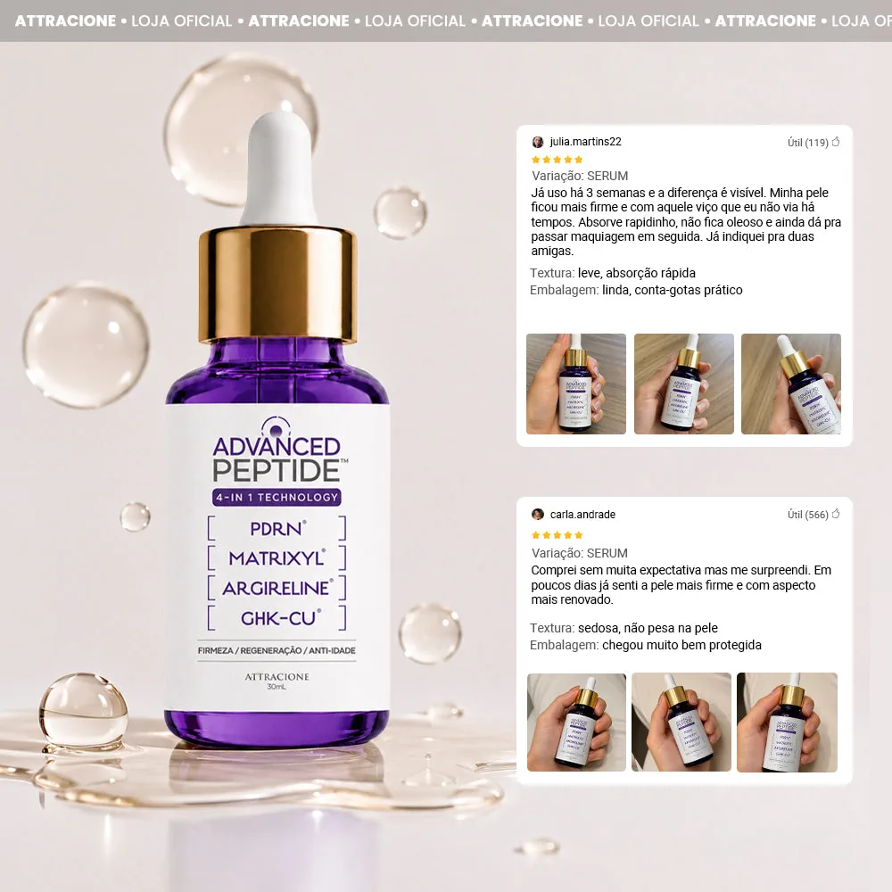 Advanced Peptide - Sérum Facial Anti-Idade com PDRN, Matrixyl, Argireline e GHK-Cu